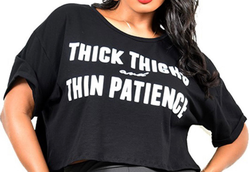 Thick Thighs Thin Patience T-shirt Women's -SmartPrintsInk Designs